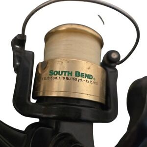 South Bend Xenon Spinning Fishing Reel 4.9:1 Gear Ratio 3 Ball Bearings Black